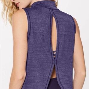 Lululemon Twist & Reach Mock Neck Tank Heathered Aeon Purple Size 8